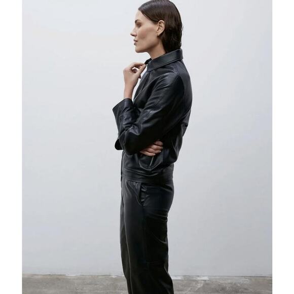 Paris Georgia Tia Lamb Leather Pants in Black S - Picture 3 of 5